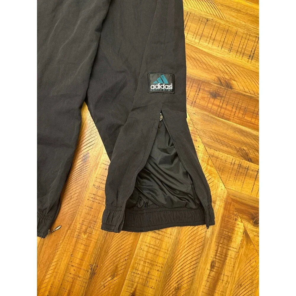 Vintage 90s Adidas Equipment EQT Soccer Track Pants Black Baggy Y2K